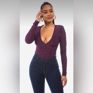 Zara Shimmery Knit Bodysuit Size Medium- NWT
